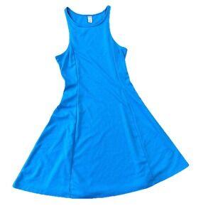 Womens Small old Navy Tank Midi Dress Blue Sleeveless A Line Dress‎